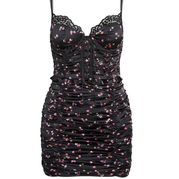 For Love & Lemons Floral Corset Mini Dress (Runs Small) - XL - Picture 3 of 12